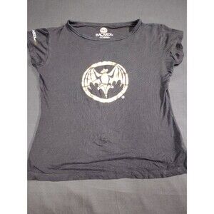 Sexy Bacardi Gold Drinking Party Black Crop Top with Gold Bat Logo
